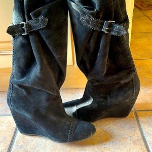 Balenciaga Black Mid-Size Suede Boots